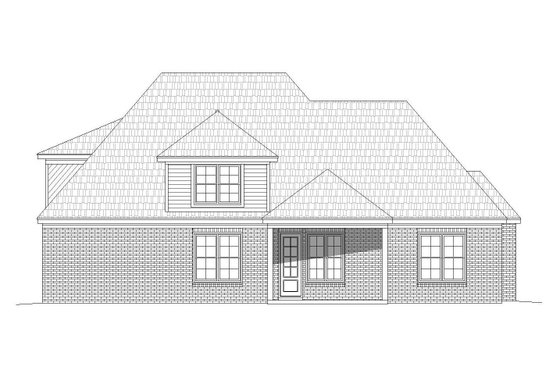 Exterior - Rear Elevation for European House Plan #932-30 - 4 bed, 3 bath