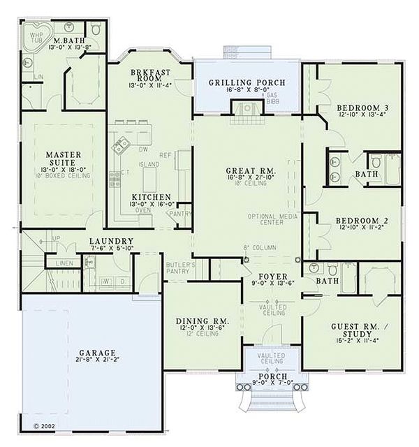 House Plan Design - European Floor Plan - Main Floor Plan #17-526