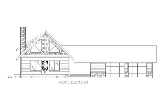 Exterior - Front Elevation 3 for Cabin House Plan #117-1017 - 2 bed, 2 bath