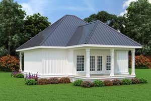 Exterior - Rear Elevation for Southern House Plan #45-601 - 1 bed, 1.5 bath