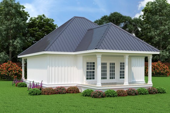 Exterior - Rear Elevation for Southern House Plan #45-601 - 1 bed, 1.5 bath