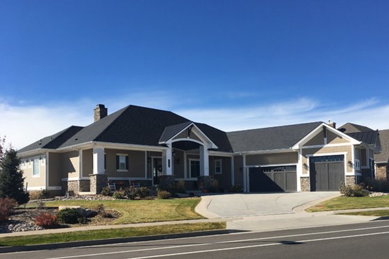 Exterior - Front Elevation 3 for Craftsman House Plan #1069-1 - 2 bed, 2.5 bath