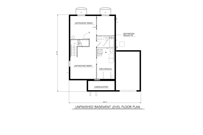 Dream House Plan - Floor Plan - Lower Floor for Traditional House Plan #1122-5 - 3 bed, 2 bath