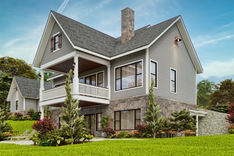 House Blueprint - Exterior - Rear Elevation 2 for Cottage House Plan #54-596 - 3 bed, 2 bath