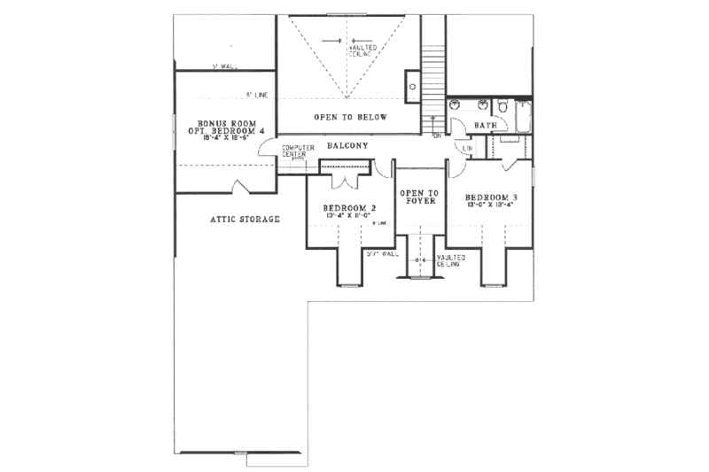 Home Plan - Floor Plan - Upper Floor for Country House Plan #17-2069 - 4 bed, 2.5 bath