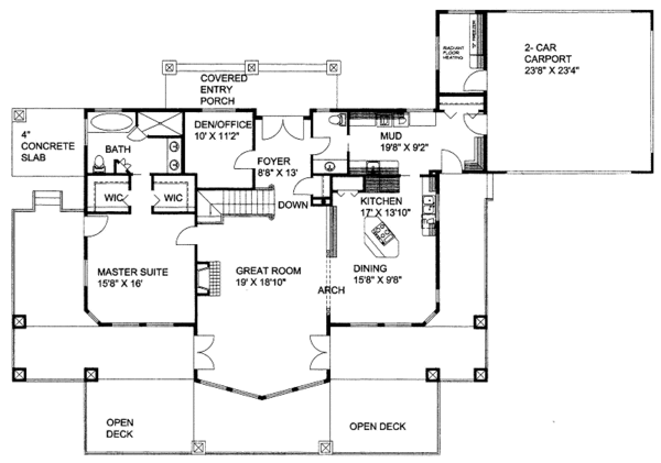 Bungalow Floor Plan - Main Floor Plan #117-682