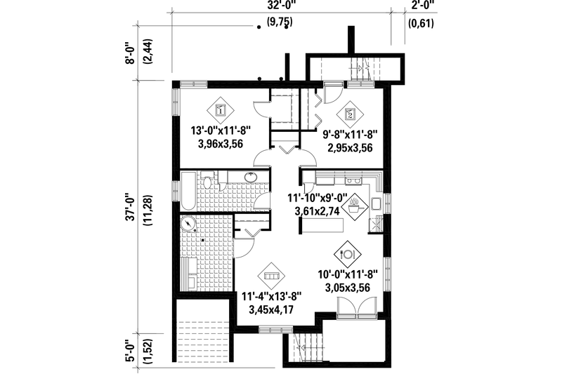Home Plan - Floor Plan - Lower Floor for European House Plan #25-4355 - 6 bed, 3 bath
