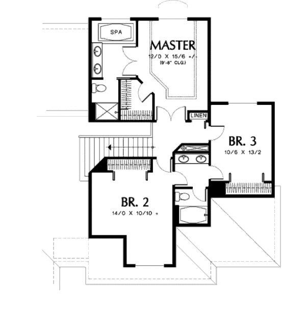 Dream House Plan - Traditional Floor Plan - Upper Floor Plan #48-322