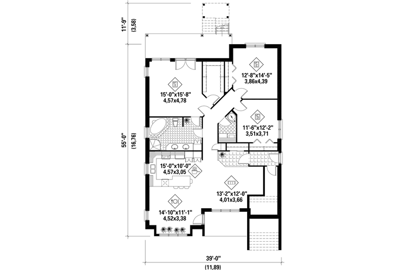 Home Plan - Floor Plan - Lower Floor for Country House Plan #25-4612 - 9 bed, 3 bath