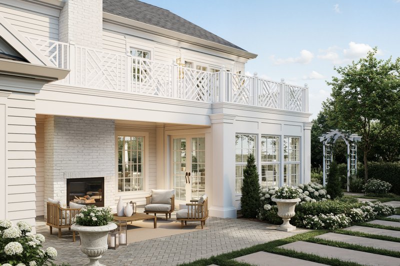 House Blueprint - Exterior - Rear Elevation 2 for Traditional House Plan #1114-94 - 4 bed, 3.5 bath