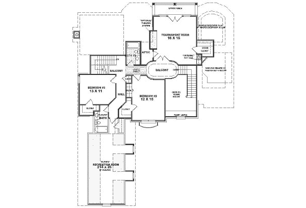 Traditional Floor Plan - Upper Floor Plan #81-346