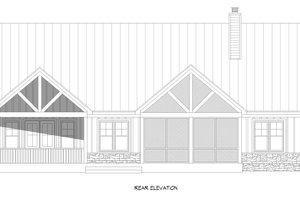 Exterior - Rear Elevation for Country House Plan #932-980 - 3 bed, 2 bath