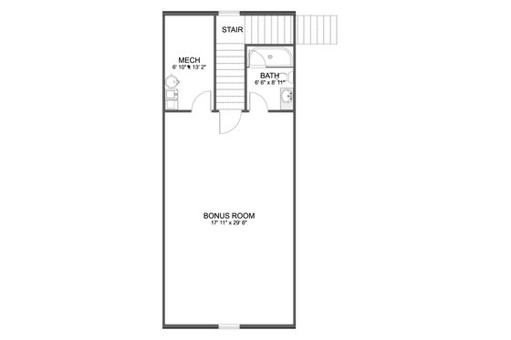 Floor Plan - Upper Floor for Traditional House Plan #1060-224, 1.5 bath