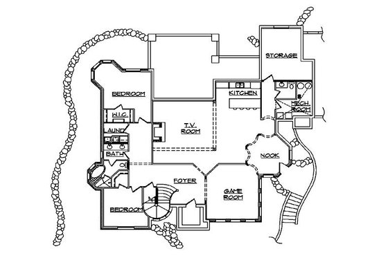 Floor Plan - Lower Floor for European House Plan #5-447 - 8 bed, 7.5 bath