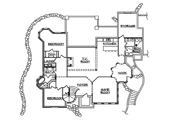 Architectural House Design - European Floor Plan - Lower Floor Plan #5-447