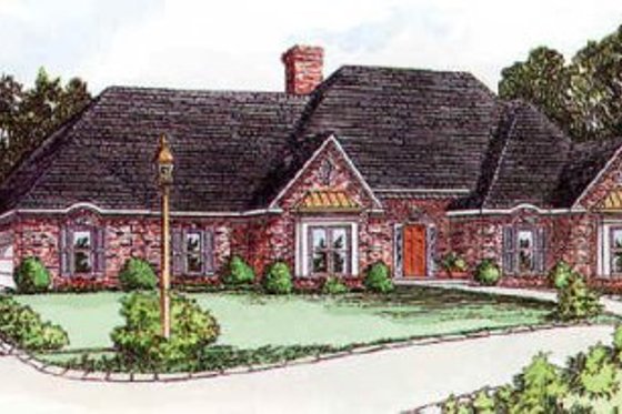 Exterior - Front Elevation for Colonial House Plan #16-174 - 4 bed, 3 bath
