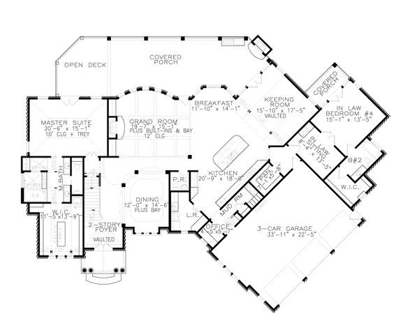 House Plan Design - European Floor Plan - Main Floor Plan #54-423