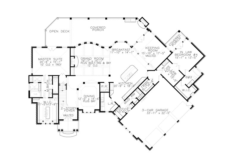 European Style House Plan - 4 Beds 4.5 Baths 4127 Sq/Ft Plan #54-423 ...