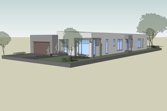 Exterior - Front Elevation 3 for Modern House Plan #496-24 - 3 bed, 2.5 bath