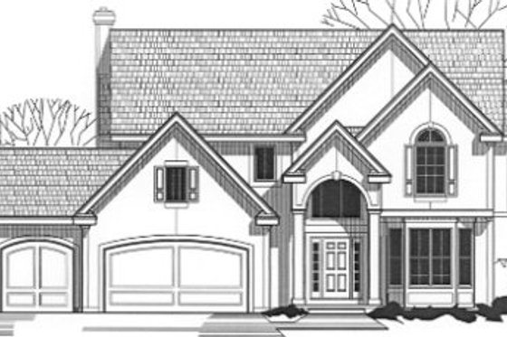 Exterior - Front Elevation for Traditional House Plan #67-803 - 4 bed, 3 bath