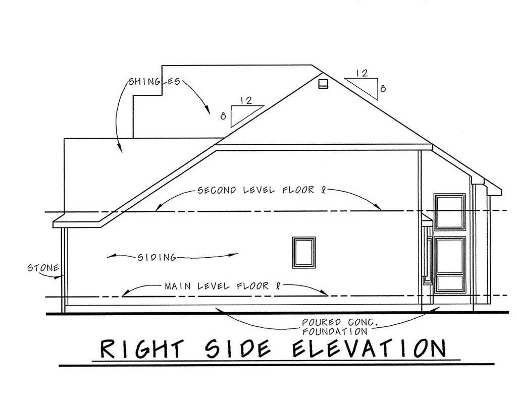 Exterior - Other Elevation 1 for Traditional House Plan #20-2134 - 4 bed, 2.5 bath