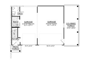 Floor Plan - Main Floor for Country House Plan #1064-289 - 2 bed, 1.5 bath