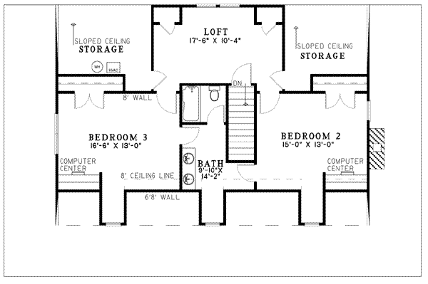 House Plan Design - Southern Floor Plan - Upper Floor Plan #17-546