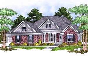 Southern Exterior - Front Elevation Plan #70-807
