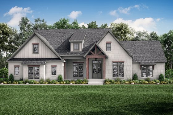 Exterior - Front Elevation 3 for Country House Plan #430-268 - 5 bed, 3.5 bath