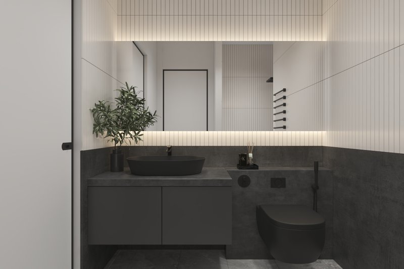 House Design - Interior - Master Bathroom for Barndominium House Plan #1070-221 - 1 bed, 1.5 bath