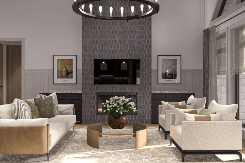 House Plan Design - Interior - Family Room 1 for Beach House Plan #455-494 - 2 bed, 2.5 bath