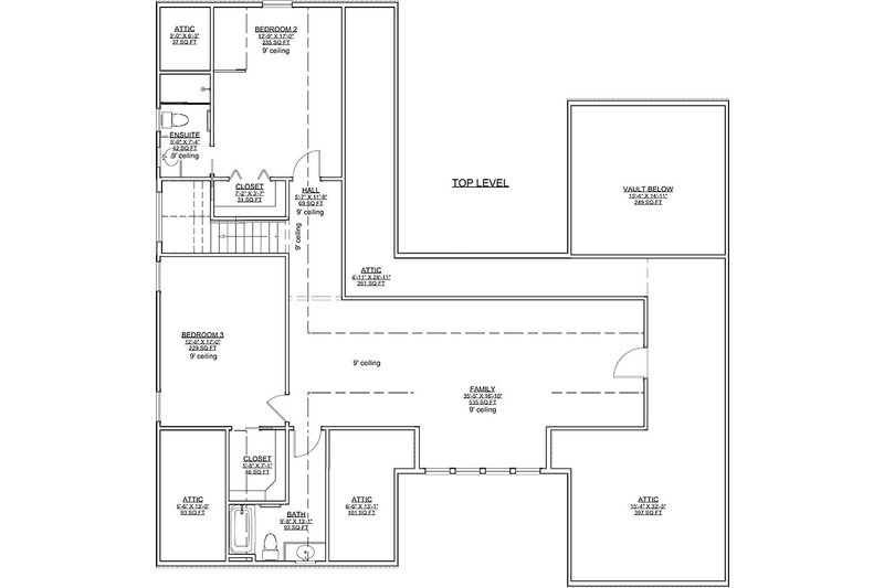 House Design - Floor Plan - Upper Floor for Modern House Plan #1116-44 - 3 bed, 3.5 bath