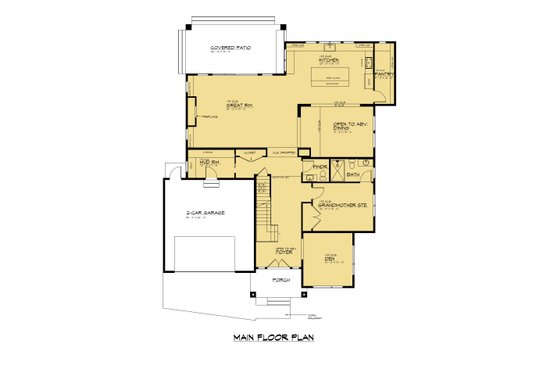 Floor Plan - Main Floor for Contemporary House Plan #1066-272 - 4 bed, 4.5 bath