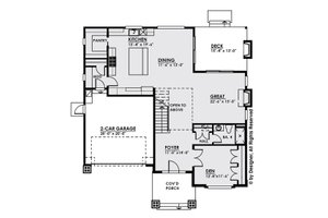 Floor Plan - Main Floor for Modern House Plan #1066-9 - 4 bed, 4 bath