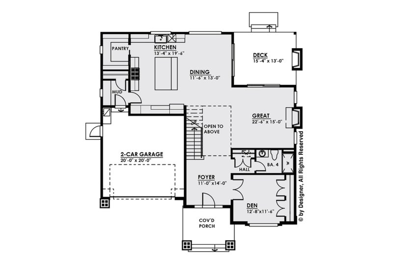 Dream House Plan - Floor Plan - Main Floor for Modern House Plan #1066-9 - 4 bed, 4 bath