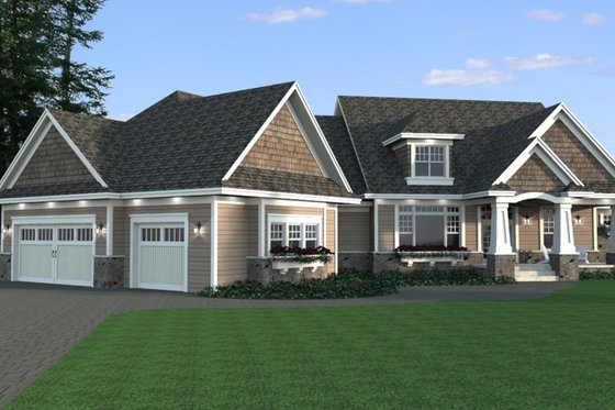 Exterior - Front Elevation for Craftsman House Plan #51-334 - 5 bed, 4.5 bath