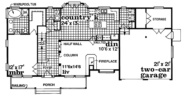 Traditional Floor Plan - Main Floor Plan #47-273
