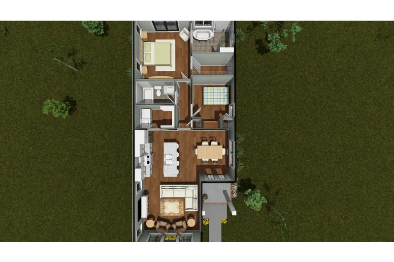 Dream House Plan - Floor Plan - Main Floor 1 for Cottage House Plan #513-2441 - 2 bed, 2 bath