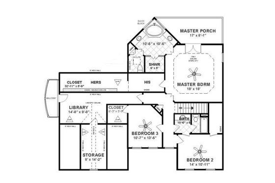 Floor Plan - Upper Floor for Craftsman House Plan #56-702 - 4 bed, 3 bath