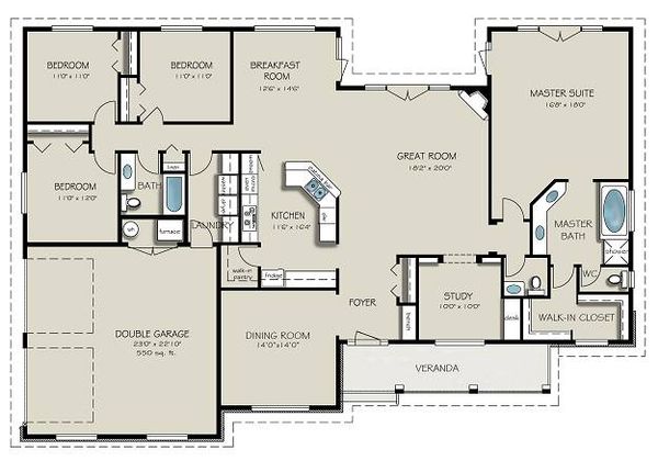 House Plan Design - Country Floor Plan - Main Floor Plan #427-8