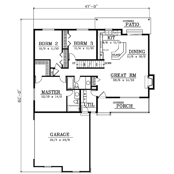 Country Floor Plan - Main Floor Plan #103-101
