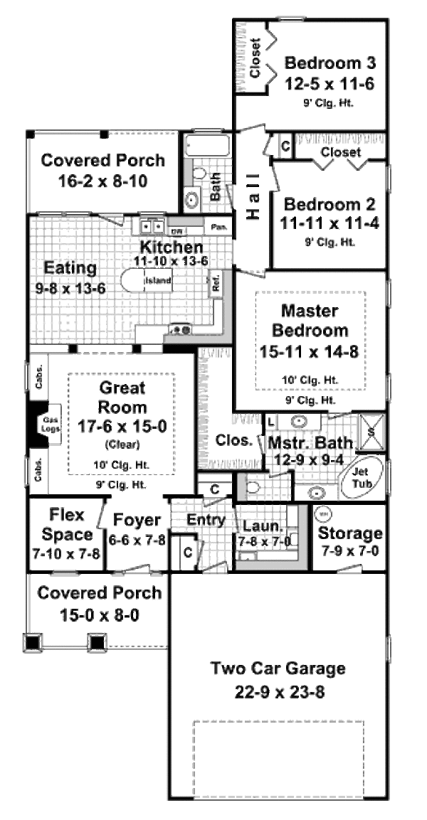 Architectural House Design - Craftsman Floor Plan - Main Floor Plan #21-261