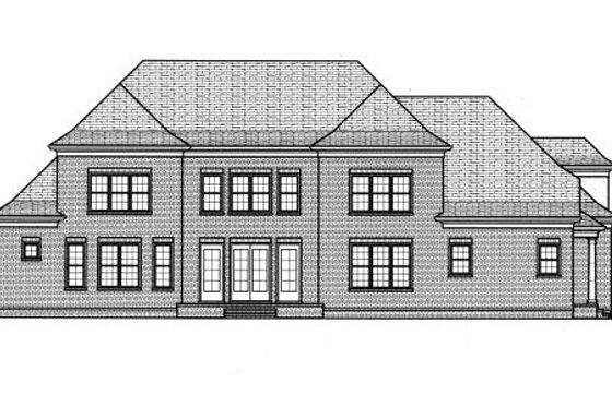Exterior - Rear Elevation for European House Plan #413-820 - 5 bed, 4 bath