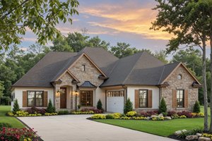 House Blueprint - European Exterior - Front Elevation Plan #21-586