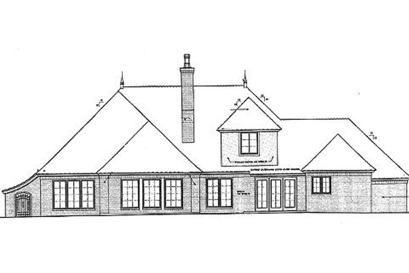 Home Plan - Exterior - Rear Elevation for European House Plan #310-695 - 4 bed, 3.5 bath
