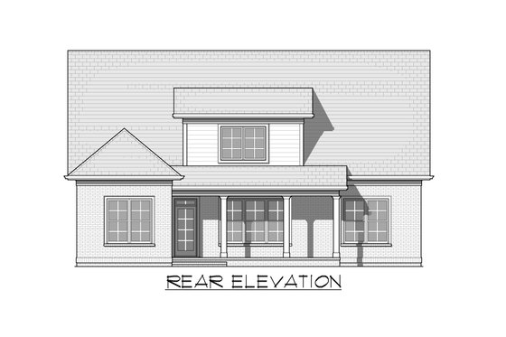 Exterior - Rear Elevation for Traditional House Plan #1054-98 - 4 bed, 3.5 bath