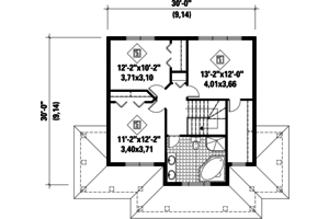 Floor Plan - Upper Floor for Country House Plan #25-4417 - 3 bed, 1 bath