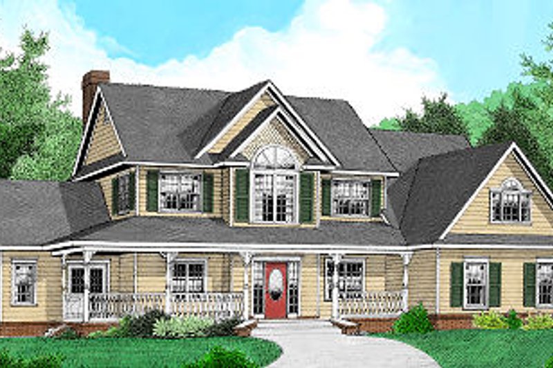 Home Plan - Country Exterior - Front Elevation Plan #11-222