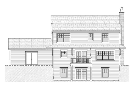 Exterior - Rear Elevation for Colonial House Plan #901-27 - 3 bed, 2.5 bath