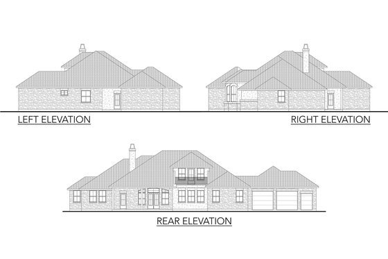 Exterior - Other Elevation 1 for European House Plan #80-192 - 3 bed, 3.5 bath
